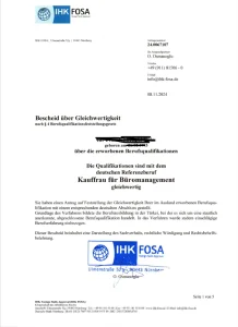 Ofis Personeli Denklik Belgesi